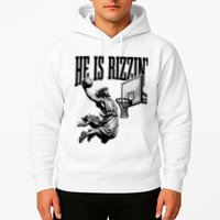He Is Rizzin Funny Jesus Basketball Easter Meme Hoodie