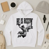 He Is Rizzin Funny Jesus Basketball Easter Meme Hoodie