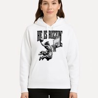 He Is Rizzin Funny Jesus Basketball Easter Meme Hoodie