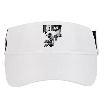 He Is Rizzin Funny Jesus Basketball Easter Meme Adult Drive Performance Visor