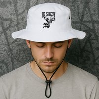 He Is Rizzin Funny Jesus Basketball Easter Meme Bucket Hat