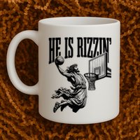 He Is Rizzin Funny Jesus Basketball Easter Meme Mug