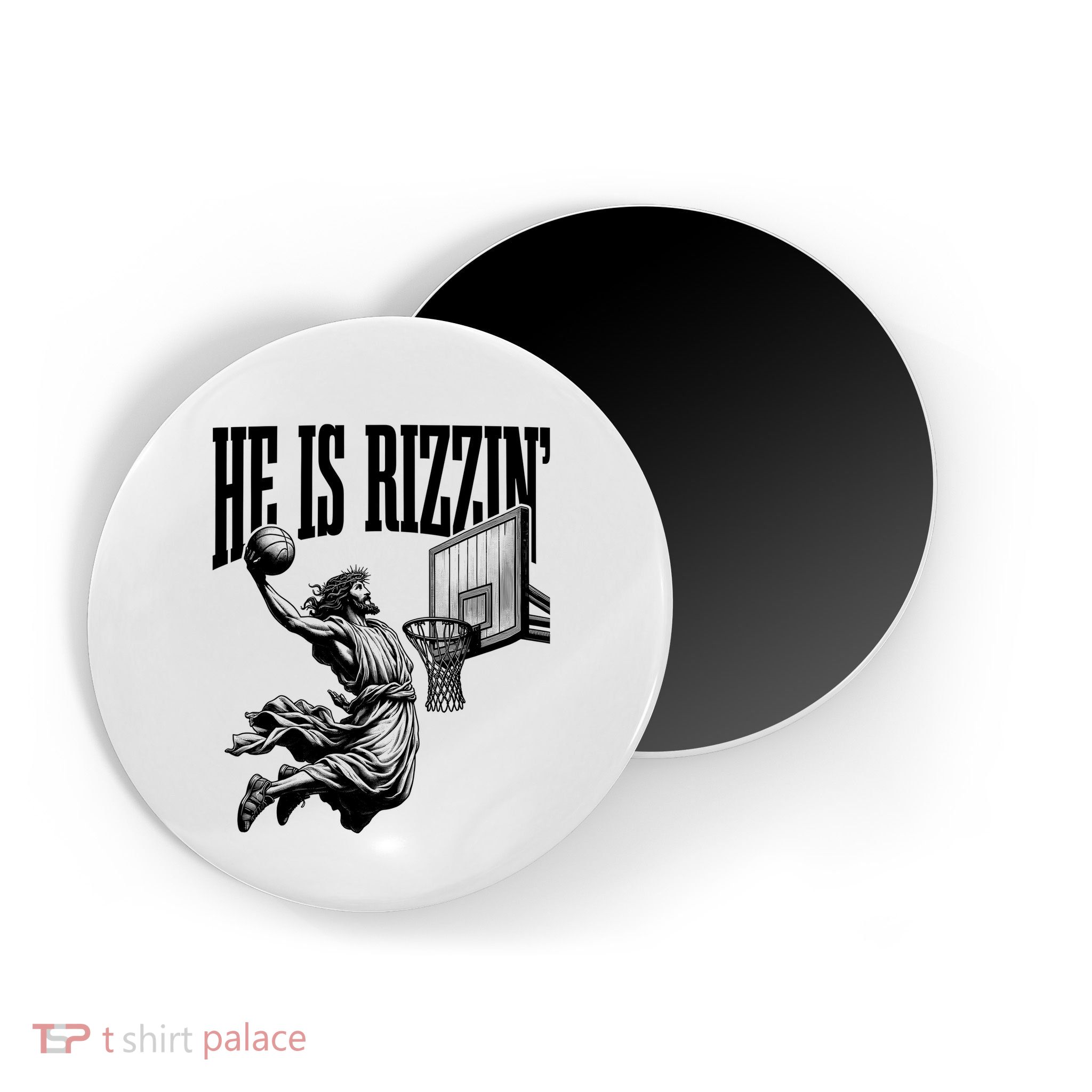 He Is Rizzin Funny Jesus Basketball Easter Meme Magnet