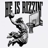 He Is Rizzin Funny Jesus Basketball Easter Meme Poster