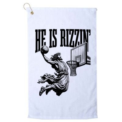 He Is Rizzin Funny Jesus Basketball Easter Meme Golf Towel