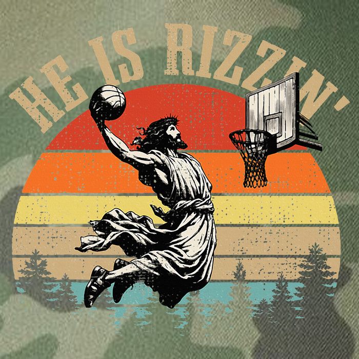 He Is Rizzin Easter Jesus Christian Legacy Tie Dye Trucker Hat