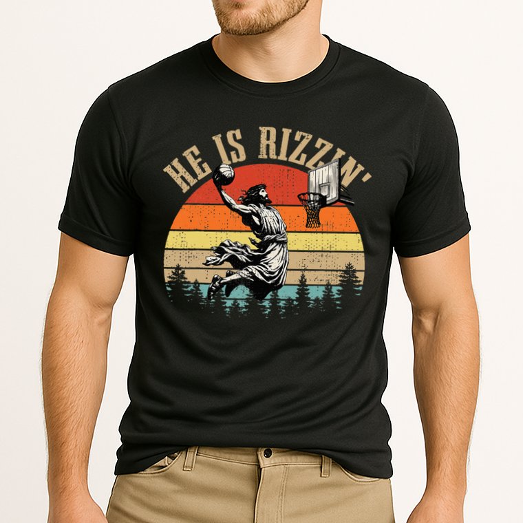 He Is Rizzin Easter Jesus Christian Performance Shirt