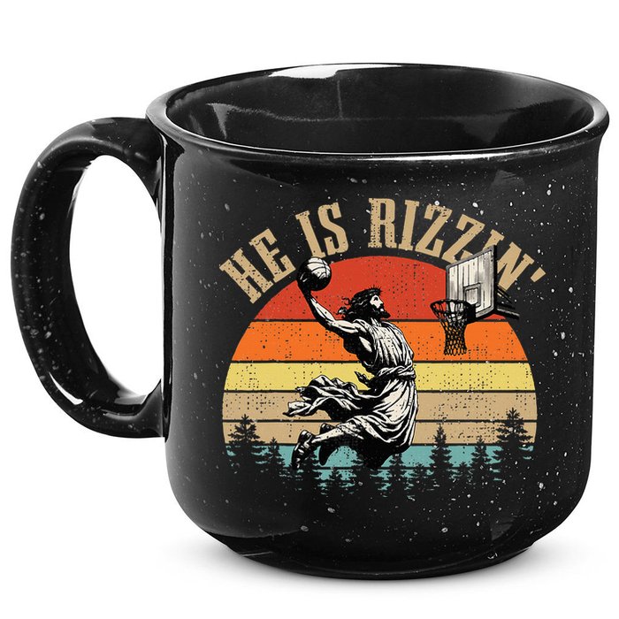 He Is Rizzin Easter Jesus Christian 15oz Campfire Ceramic Mug