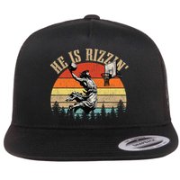 He Is Rizzin Easter Jesus Christian Flat Bill Trucker Hat