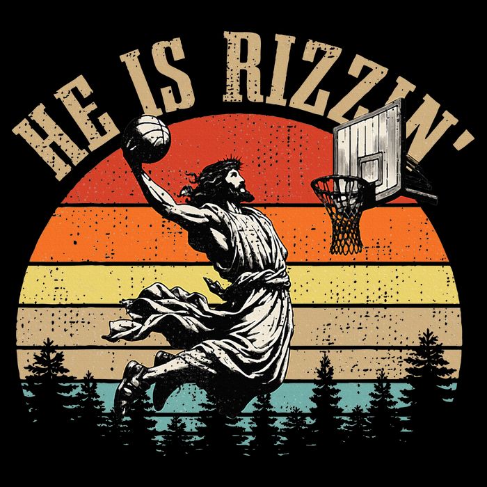 He Is Rizzin Easter Jesus Christian Cooling Performance Long Sleeve Crew
