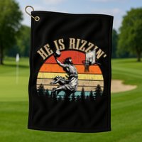 He Is Rizzin Easter Jesus Christian Golf Towel