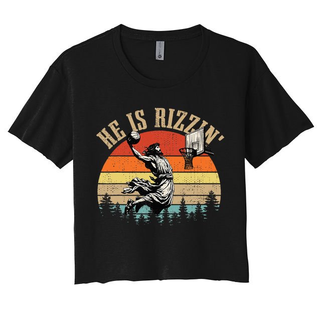He Is Rizzin Easter Jesus Christian Crop Top