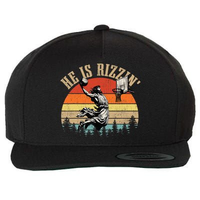 He Is Rizzin Easter Jesus Christian Wool Snapback Cap