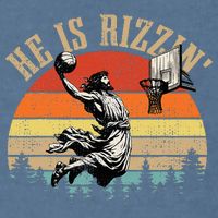He Is Rizzin Easter Jesus Christian Garment-Dyed Sweatshirt