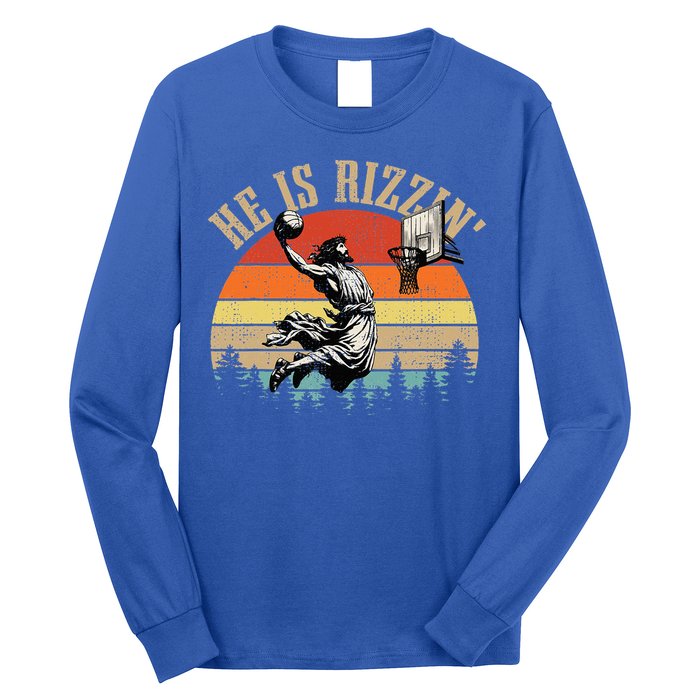 He Is Rizzin Easter Jesus Christian Long Sleeve Shirt