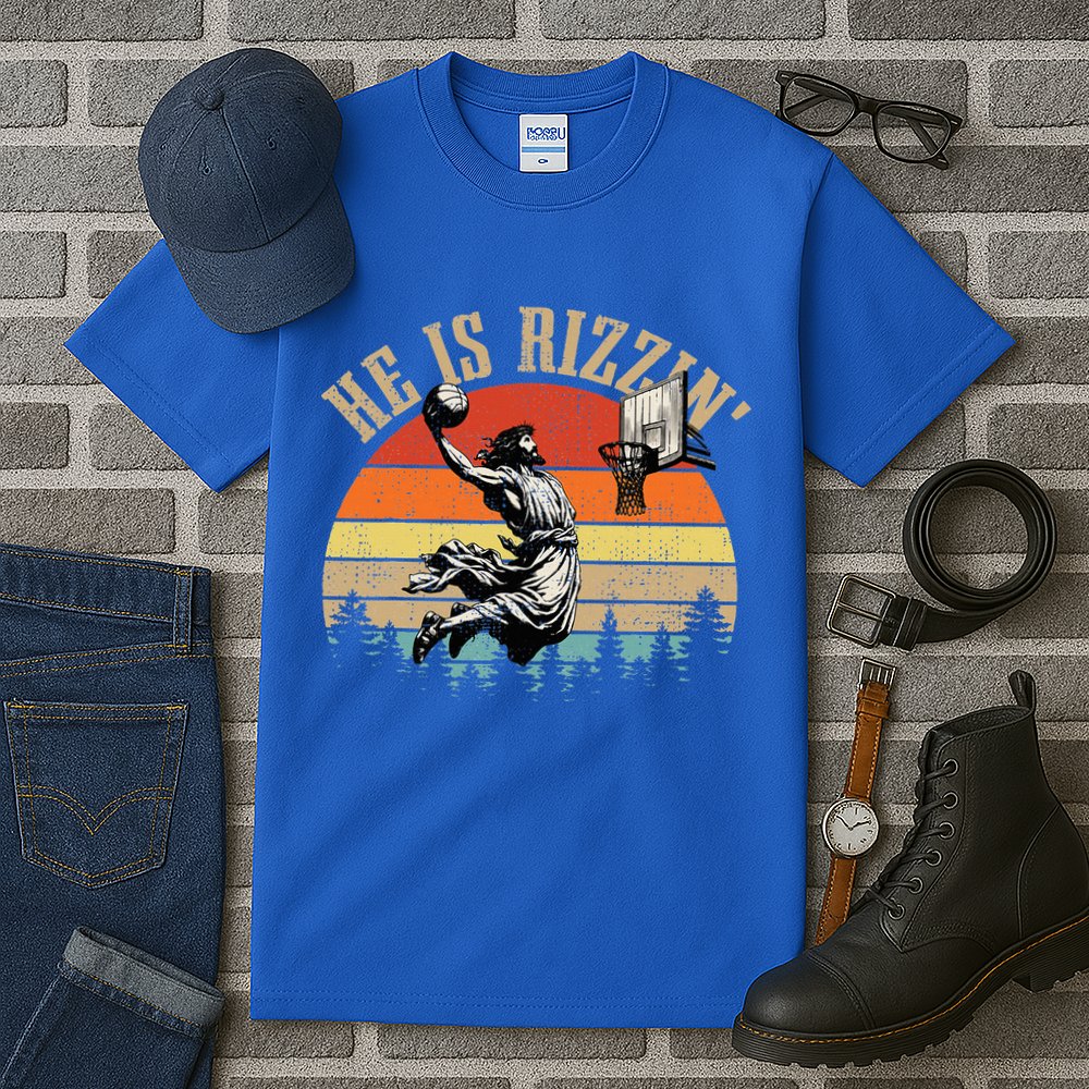 He Is Rizzin Easter Jesus Christian Tall T-Shirt