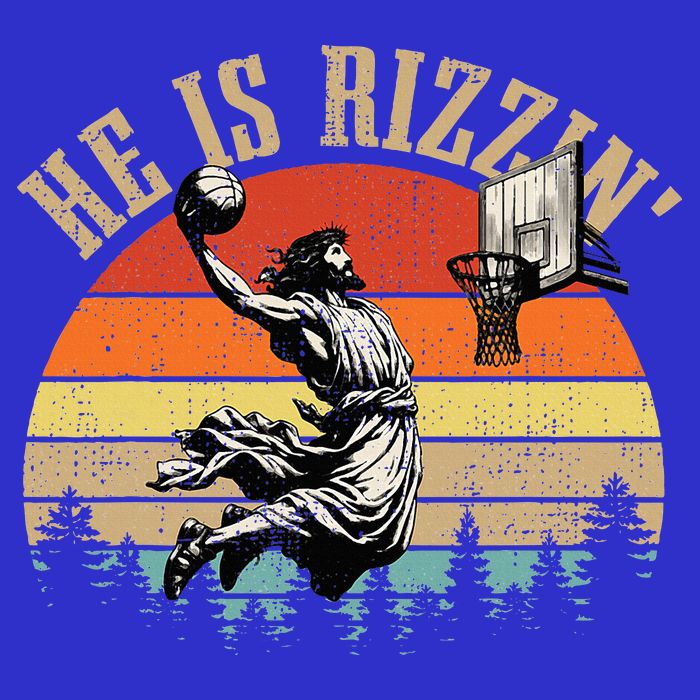 He Is Rizzin Easter Jesus Christian Button