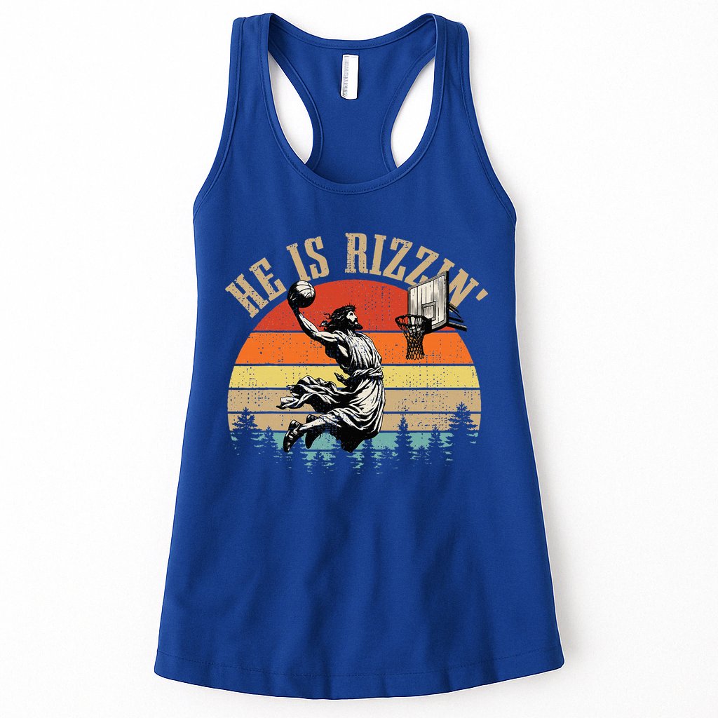 He Is Rizzin Easter Jesus Christian Womens Tank Top