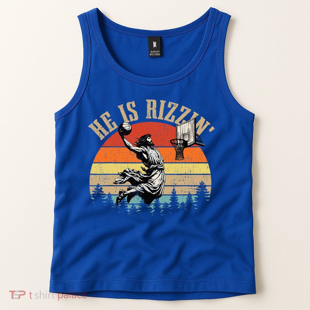 He Is Rizzin Easter Jesus Christian Tank Top