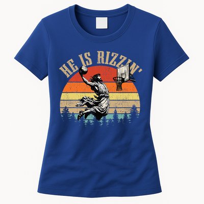 He Is Rizzin Easter Jesus Christian Womens T-Shirt