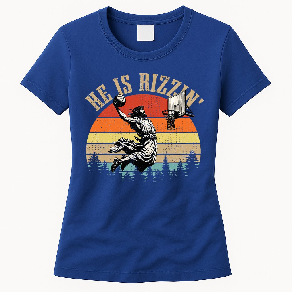 He Is Rizzin Easter Jesus Christian Womens T-Shirt