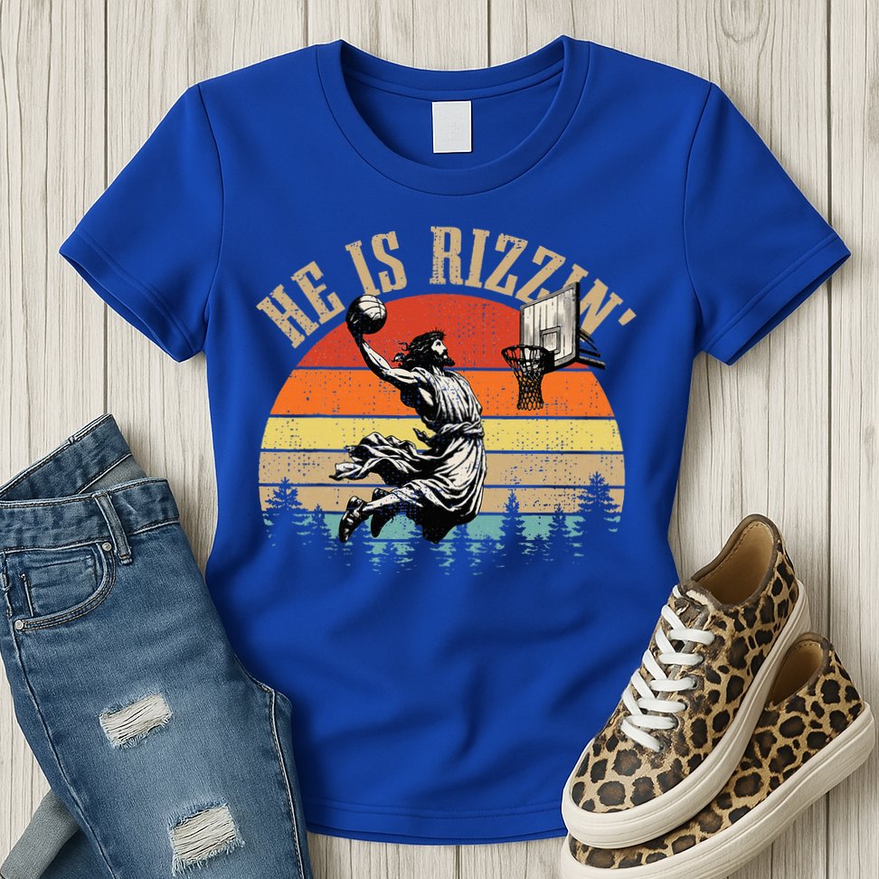 He Is Rizzin Easter Jesus Christian Womens T-Shirt