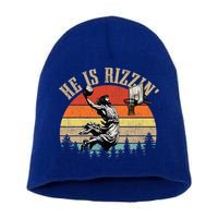 He Is Rizzin Easter Jesus Christian Short Acrylic Beanie