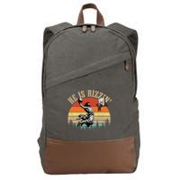 He Is Rizzin Easter Jesus Christian Cotton Canvas Backpack