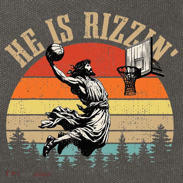 He Is Rizzin Easter Jesus Christian Cotton Canvas Backpack