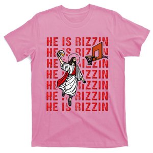 He Is Rizzin Jesus Is Rizzen Dunking Basketball T-Shirt