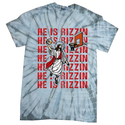 He Is Rizzin Jesus Is Rizzen Dunking Basketball Tie-Dye T-Shirt