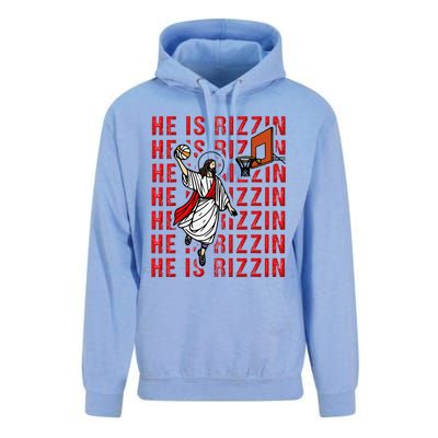 He Is Rizzin Jesus Is Rizzen Dunking Basketball Unisex Surf Hoodie