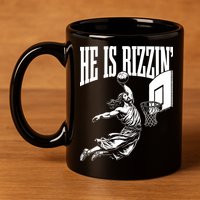 He Is Rizzin Funny Jesus Basketball Meme 11oz C Handle Ceramic Mug