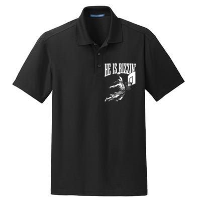 He Is Rizzin Funny Jesus Basketball Meme Dry Zone Grid Polo