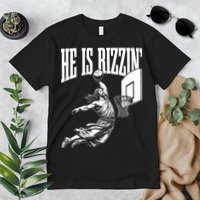 He Is Rizzin Funny Jesus Basketball Meme Premium T-Shirt