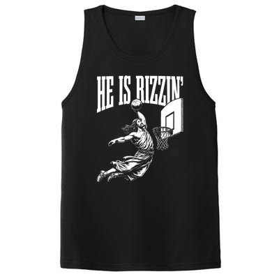 He Is Rizzin Funny Jesus Basketball Meme PosiCharge Competitor Tank