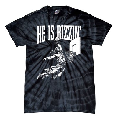 He Is Rizzin Funny Jesus Basketball Meme Tie-Dye T-Shirt