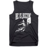 He Is Rizzin Funny Jesus Basketball Meme Tank Top