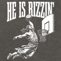 He Is Rizzin Funny Jesus Basketball Meme Cotton Canvas Backpack
