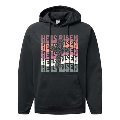 He Is Risen Easter Christian Performance Fleece Hoodie