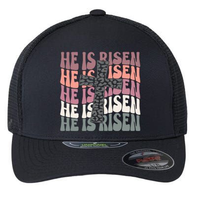 He Is Risen Easter Christian Flexfit Unipanel Trucker Cap