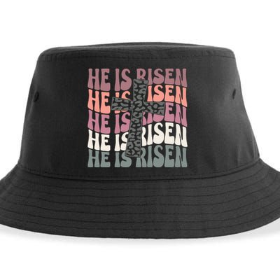 He Is Risen Easter Christian Sustainable Bucket Hat