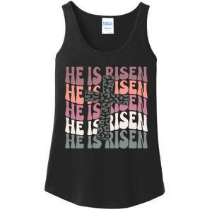 He Is Risen Easter Christian Ladies Essential Tank