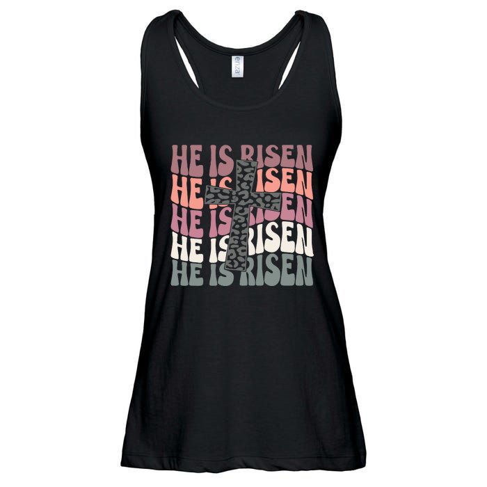 He Is Risen Easter Christian Ladies Essential Flowy Tank