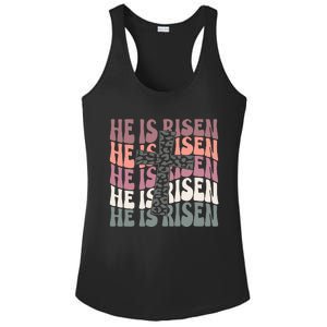 He Is Risen Easter Christian Ladies PosiCharge Competitor Racerback Tank