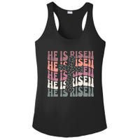 He Is Risen Easter Christian Ladies PosiCharge Competitor Racerback Tank