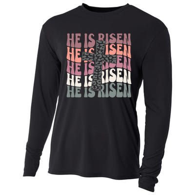 He Is Risen Easter Christian Cooling Performance Long Sleeve Crew