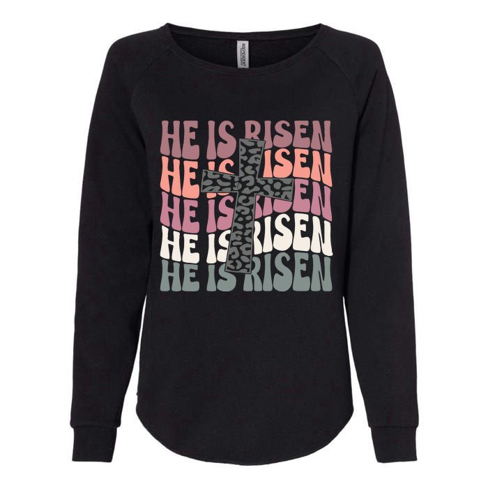 He Is Risen Easter Christian Womens California Wash Sweatshirt