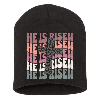 He Is Risen Easter Christian Short Acrylic Beanie