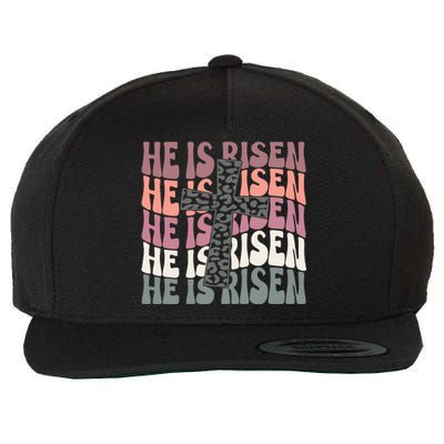 He Is Risen Easter Christian Wool Snapback Cap